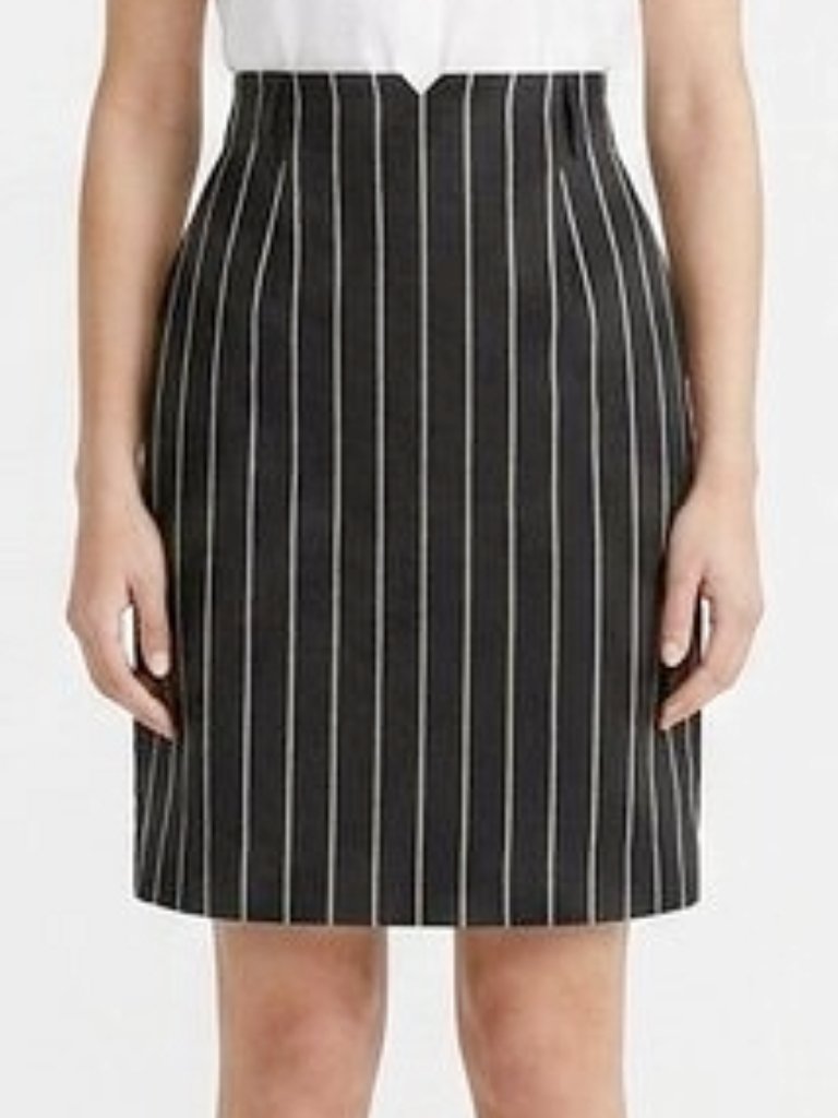 Escada High Waist Cotton Pinstripe Pencil Skirt- Sz. 36/0